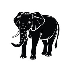 Fototapeta premium Elephant Silhouette vector illustration isolated on white background