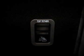 Large black empty car trunk. Open car trunk close up