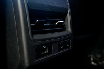 Car air conditioner close-up. Air conditioner flow inside the car.