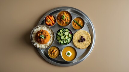 Healthy Breakfast Plate on Neutral Background