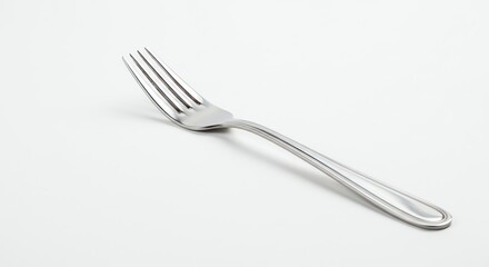 Isolated Silver Fork on White Background Utensil