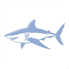 Naklejka premium Shark Sea Creatures illustration, Sea Fish Design sublimation, Marine Life 