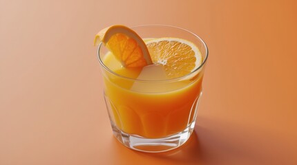 Orange Citrus Cocktail on Soft Warm Background