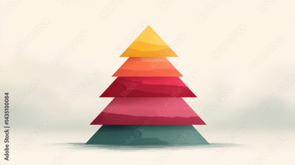 Poster abstract pyramid layers colorful triangle infographic chart
