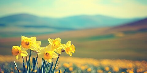 Spring Daffodils in a Field