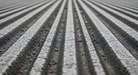 Corrugated Surface Texture Detail with Parallel Lines and Rough Texture