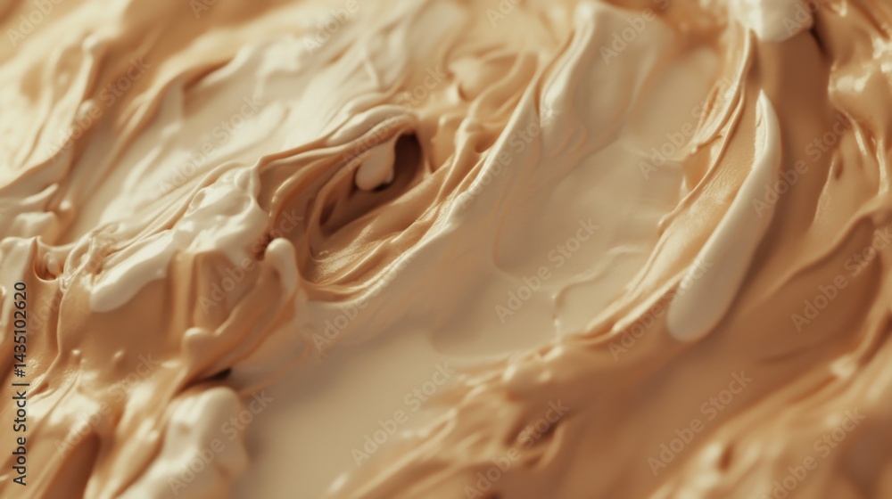 Poster abstract creamy texture background with smooth beige and white swirls creating a luxurious and elega