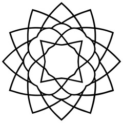 Minimal Intersecting Arc Mandala Vector on White