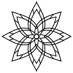 Minimal Intersecting Arc Mandala Vector on White