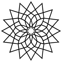 Obraz premium Minimal Intersecting Arc Mandala Vector on White