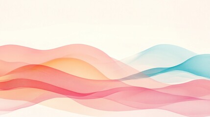 Naklejka premium Abstract wavy lines in soft pastel colors