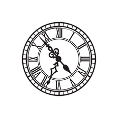 Silhouette of a clock