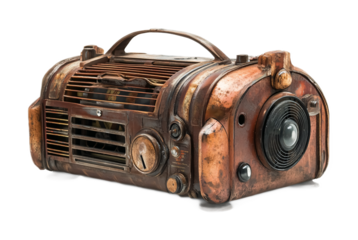 Old Radio for Retro Decor and Collectibles - Isolated on White Background