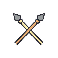 Spear colored icons, minimalist vector illustration ,simple transparent graphic element .Isolated on white background