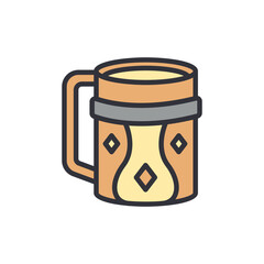 Wooden glass colored icons, minimalist vector illustration ,simple transparent graphic element .Isolated on white background