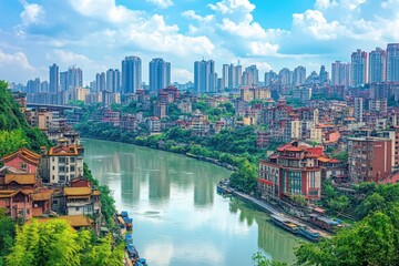 Fototapeta premium ultra HD picture of beautiful city sceneryin chongqingchina