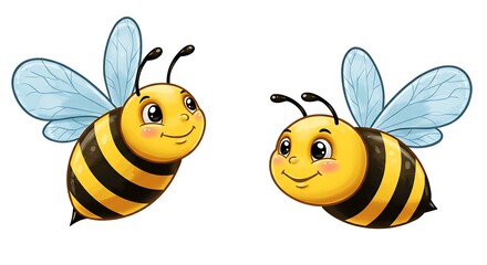 Buzzing Buddies A Bee's Best Friend Sweetest Encounters Happy Honeymakers Friendly Flight Smiling Bees Two Little Bees Bee Happy Bee Friends Forever The Buzz About Town AI Generated