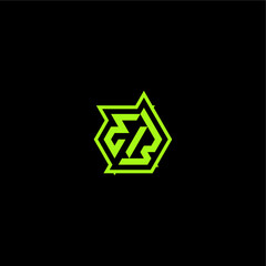 Obraz premium esport gaming initial EB cool and dynamic monogram logo design concept letter