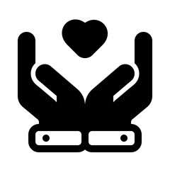 Obraz premium Care Glyph Icon. Single icon, glyph vector icon