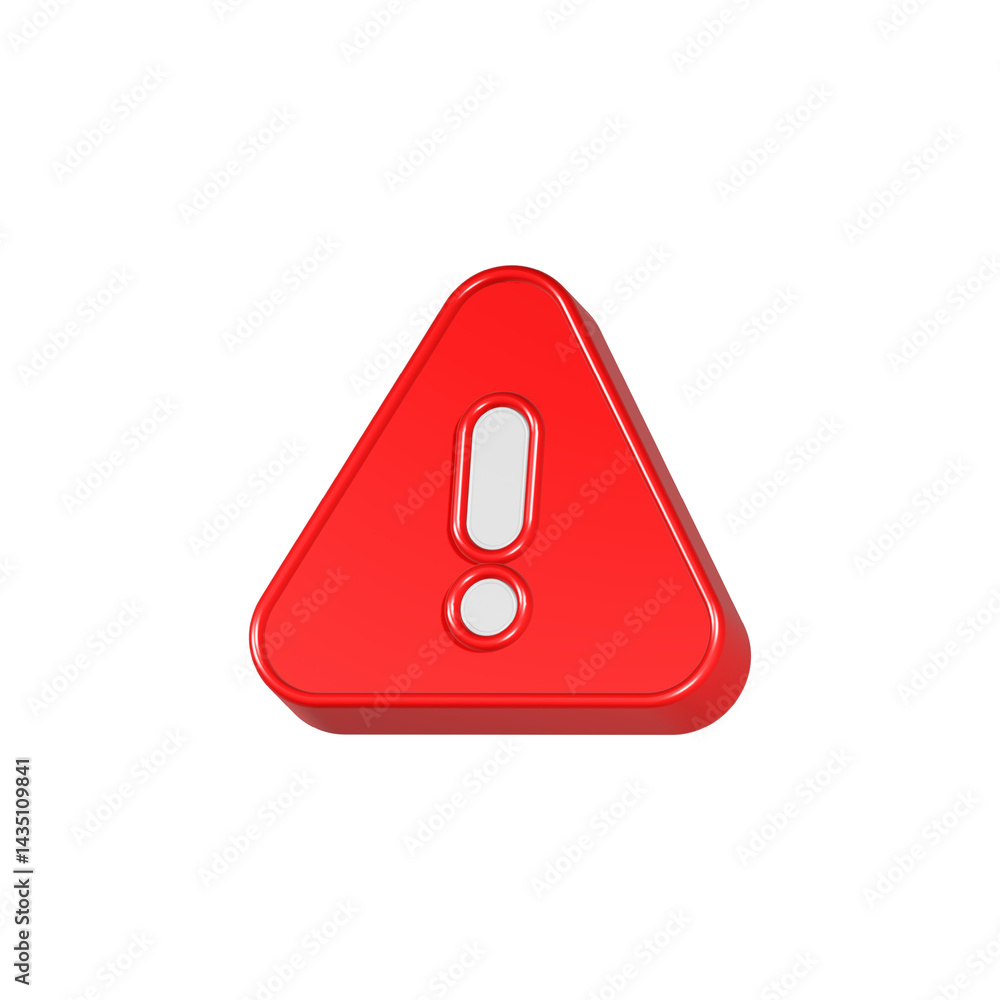 Poster alert icon 3d rendering symbol attention