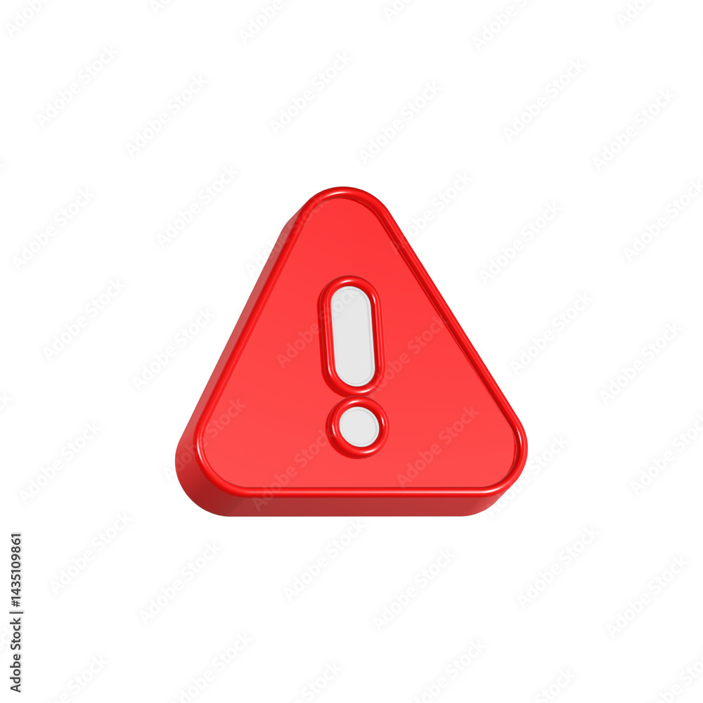 Poster alert icon 3d rendering symbol attention