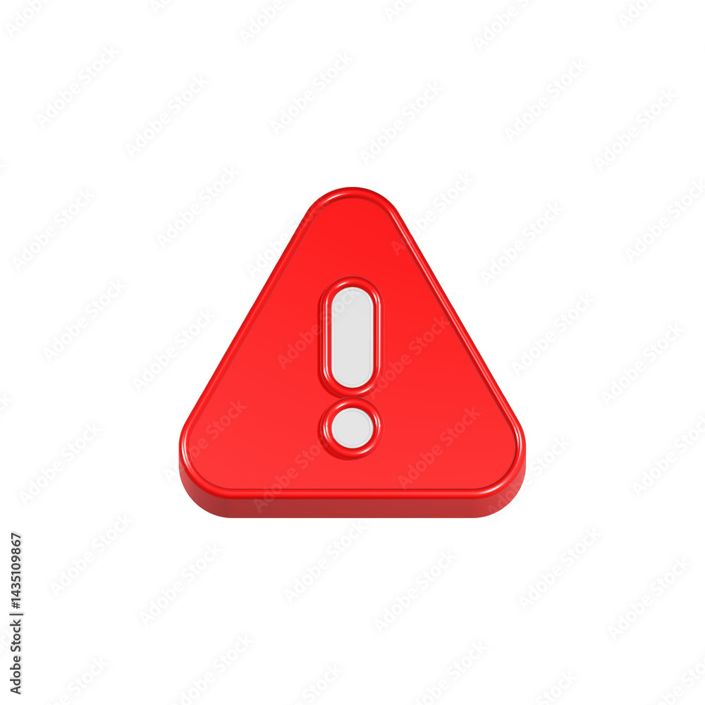 Poster alert icon 3d rendering symbol attention