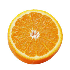 vibrant. freshly cut orange. showcasing its juicy interior with a bright orange color and a star-shaped center the smooth texture and segmented structure highlight its freshness and appeal. making it