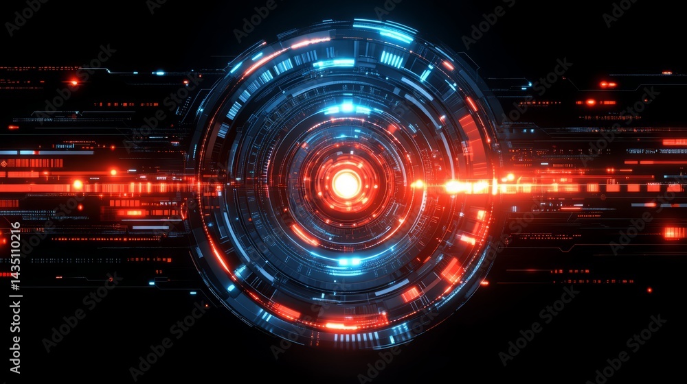 Poster abstract futuristic technology: a mesmerizing abstract image of a futuristic technological concept w