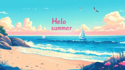 Embrace the vibrant essence of sunny days with colorful beach vibes and joyful greetings for summer adventures