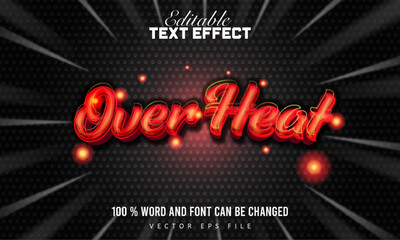 Over Heat Editable Text Premium Vector