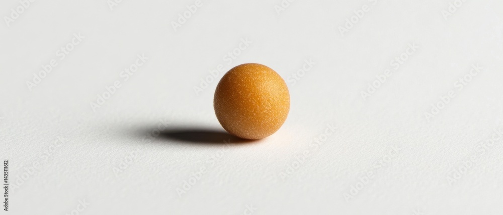Aufkleber minimalist still life featuring a single golden mustard seed on a white paper surface casting a soft