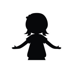 cute girl understanding proprioception silhouette
