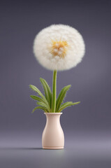 dandelion in a vase