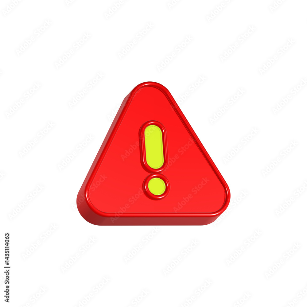 Poster alert icon 3d rendering symbol attention