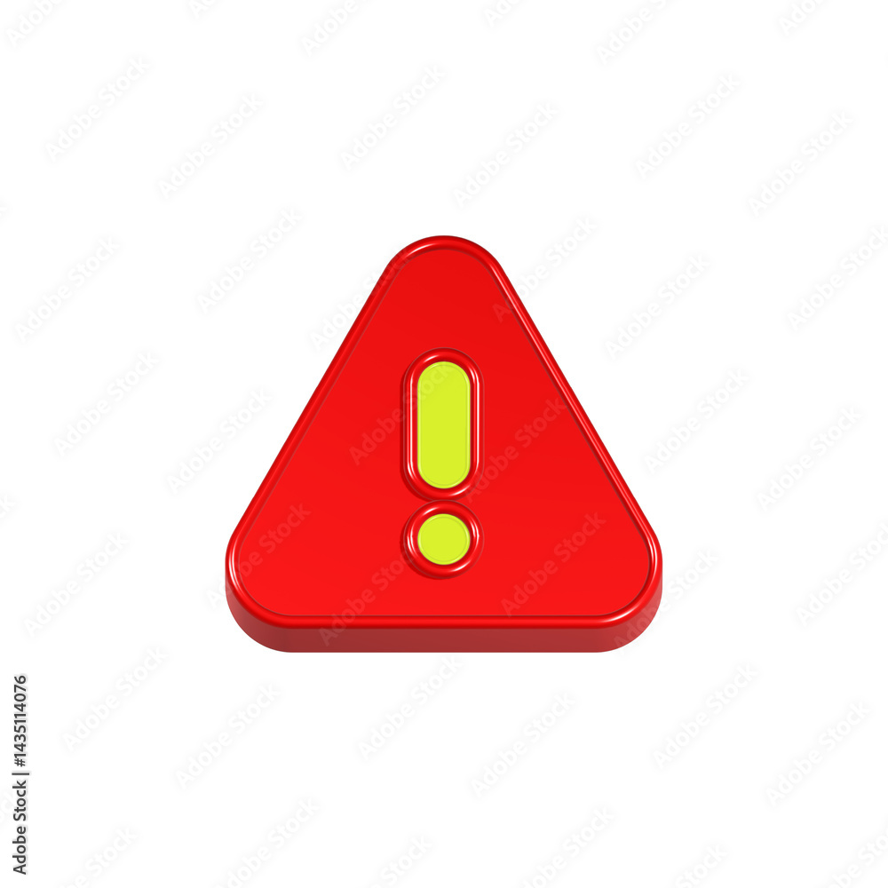 Poster alert icon 3d rendering symbol attention
