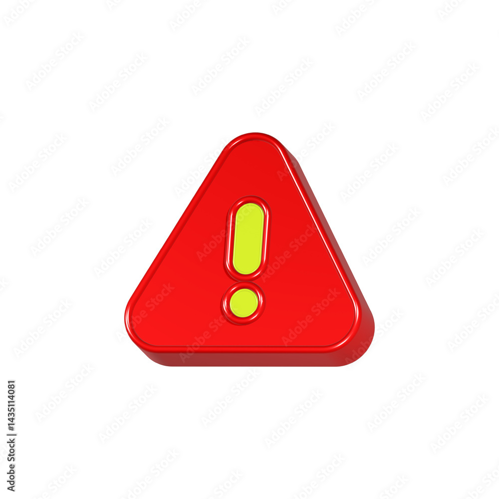 Poster alert icon 3d rendering symbol attention