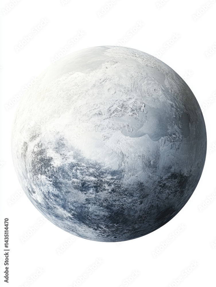 Poster frozen planet with a desolate landscape of ice and snow a captivating view of a celestial body in a 