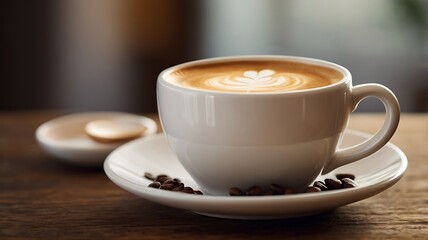 Fototapeta premium A smooth and creamy flat white in a stylish coffee mug