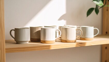 美しく整列したカップ