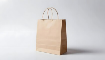 Kraft Paper Shopping Bag Mockup Empty Brown Paper Bag with Handles Retail Packaging