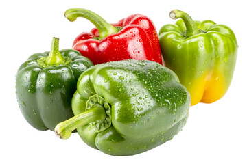 green bell pepper isolated on white background
