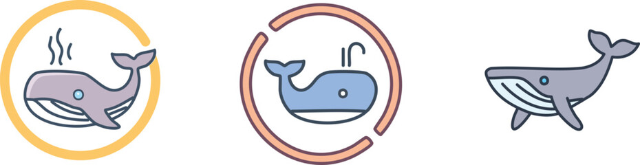 Obraz premium vector illustration of a set of leviathan