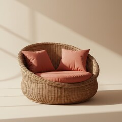 Modern living room with pillows on a sofa