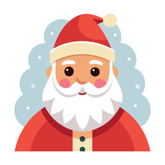 Funny Santa vector illustration in simple style, close up