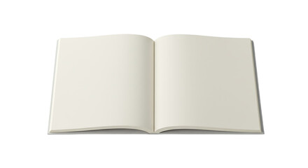 Minimalist Open Notebook on White Background Offers Ample Space for Creativity