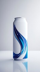Fototapeta premium Abstract Blue Design on a Soda Can