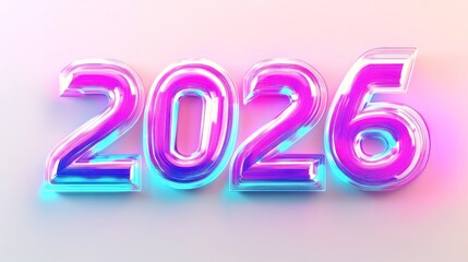 Vibrant 2026 numerals