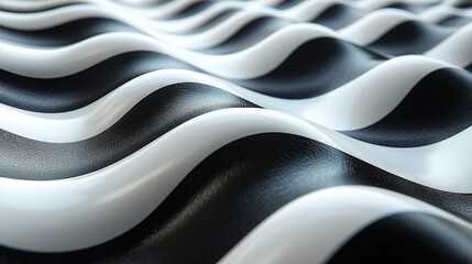 Naklejka premium Abstract wavy black and white stripes