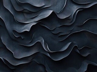 Abstract dark blue waves flowing with delicate lines creating a modern artistic background soft light and shadow interplay organic shapes and smooth textures