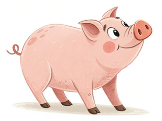  Cute Pig Illustration Isolated on White Transparent Background
